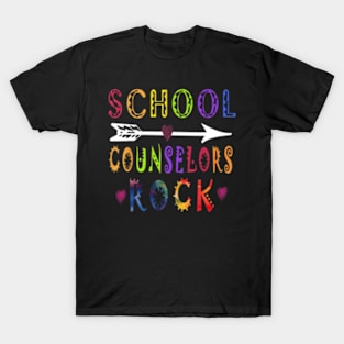 School Counselors Rock Awesome Motivation Back To School T-Shirt